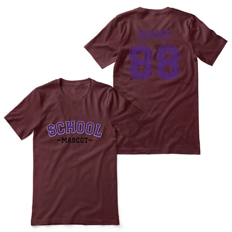 Custom School Spirit Shirt With School and Mascot Name With Classic Arch Design on a Unisex T-Shirt