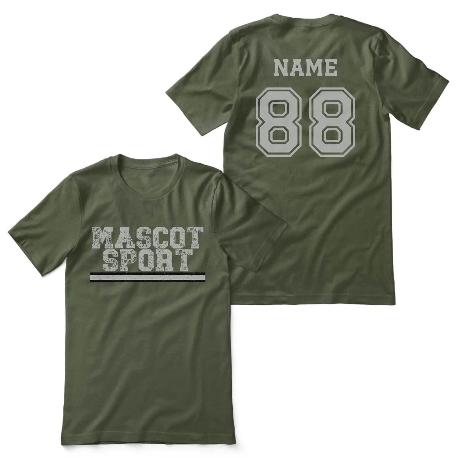 Custom School Spirit Shirt With Mascot and Sport with Grunge Design on a Unisex T-Shirt