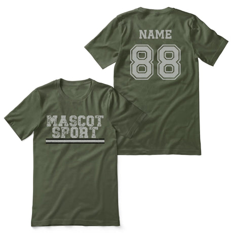 Custom School Spirit Shirt With Mascot and Sport with Grunge Design on a Unisex T-Shirt