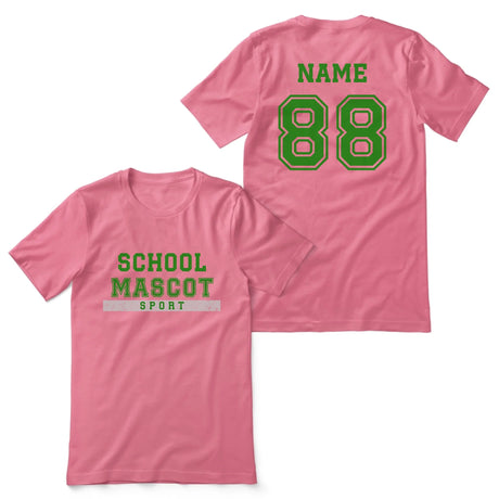 Custom School Spirit Shirt With Mascot & Sport Name With Bold Varsity Design on a Unisex T-Shirt