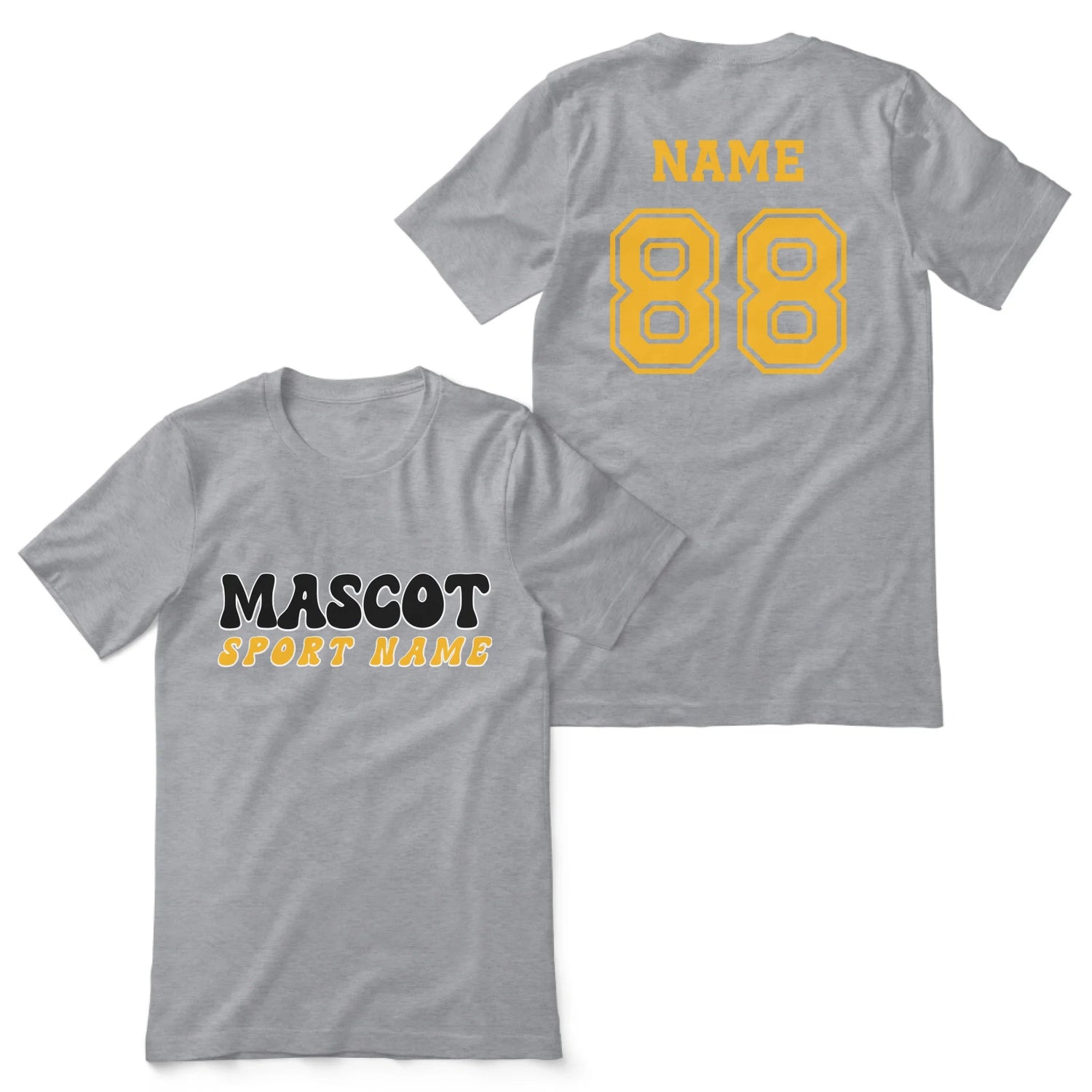 Custom School Spirit Shirt With Mascot and Sport With Retro Design on a Unisex T-Shirt