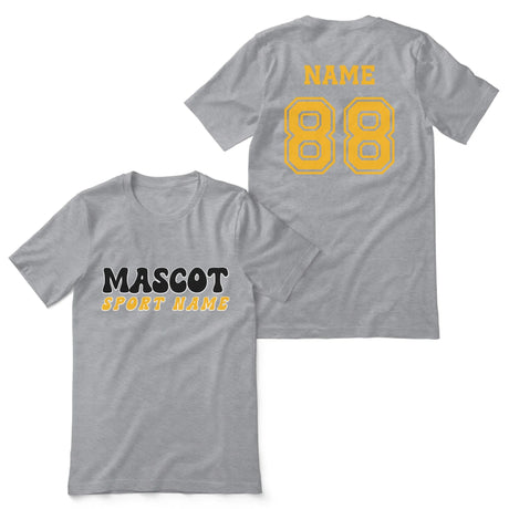 Custom School Spirit Shirt With Mascot and Sport With Retro Design on a Unisex T-Shirt