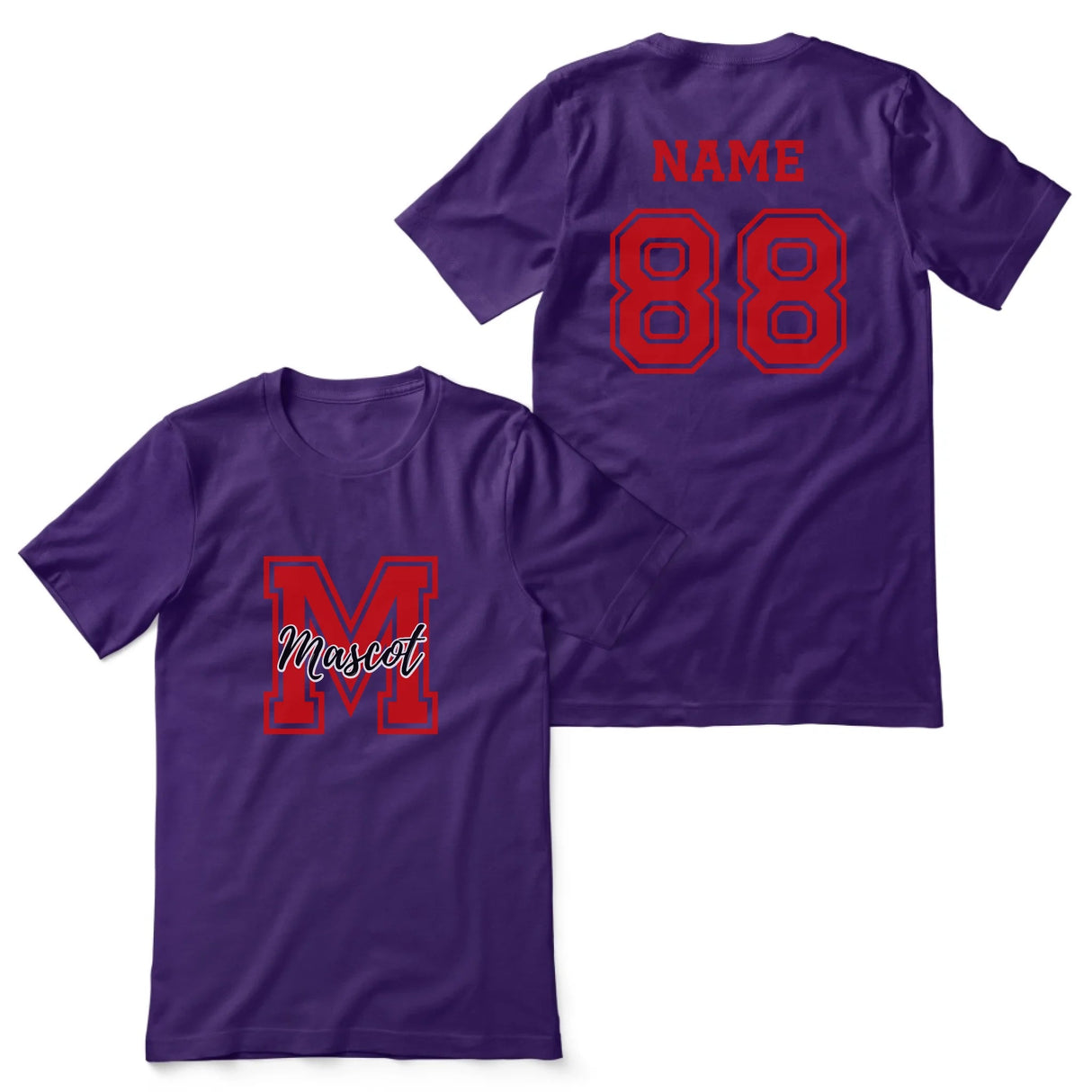 Custom School Mascot Shirt With Large Initial and Mascot Name on a Unisex T-Shirt