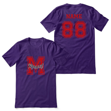 Custom School Mascot Shirt With Large Initial and Mascot Name on a Unisex T-Shirt