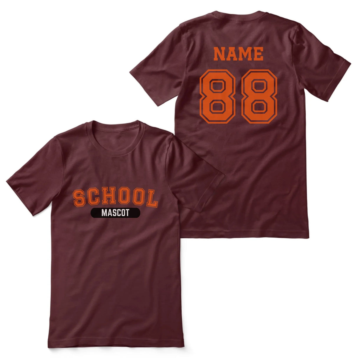Custom School Spirit Shirt With School and Mascot With Classic Design on a Unisex T-Shirt