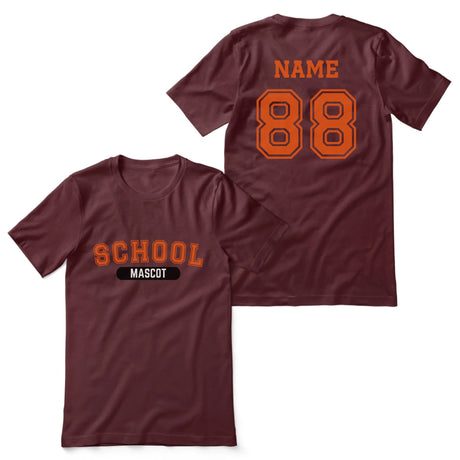 Custom School Spirit Shirt With School and Mascot With Classic Design on a Unisex T-Shirt