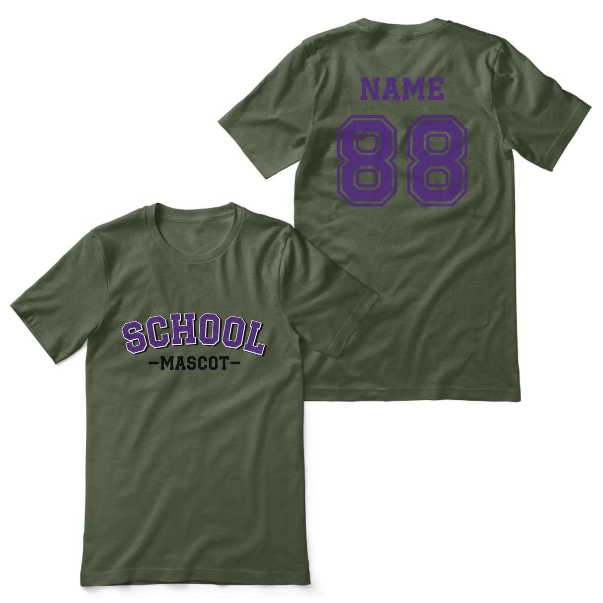 Custom School Spirit Shirt With School and Mascot Name With Classic Arch Design on a Unisex T-Shirt