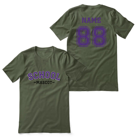 Custom School Spirit Shirt With School and Mascot Name With Classic Arch Design on a Unisex T-Shirt