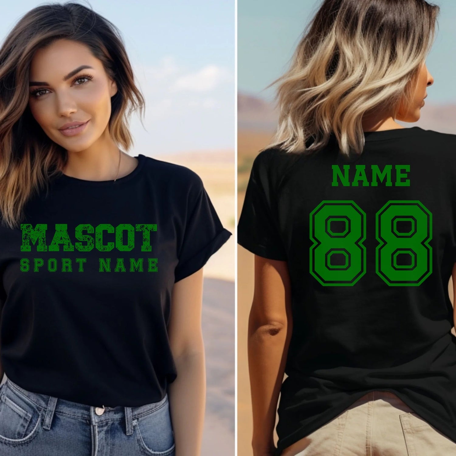 Custom School Spirit Shirt With Mascot and Sport with Grunge and Classic Design on a Unisex T-Shirt