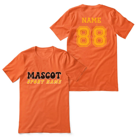 Custom School Spirit Shirt With Mascot and Sport With Retro Design on a Unisex T-Shirt