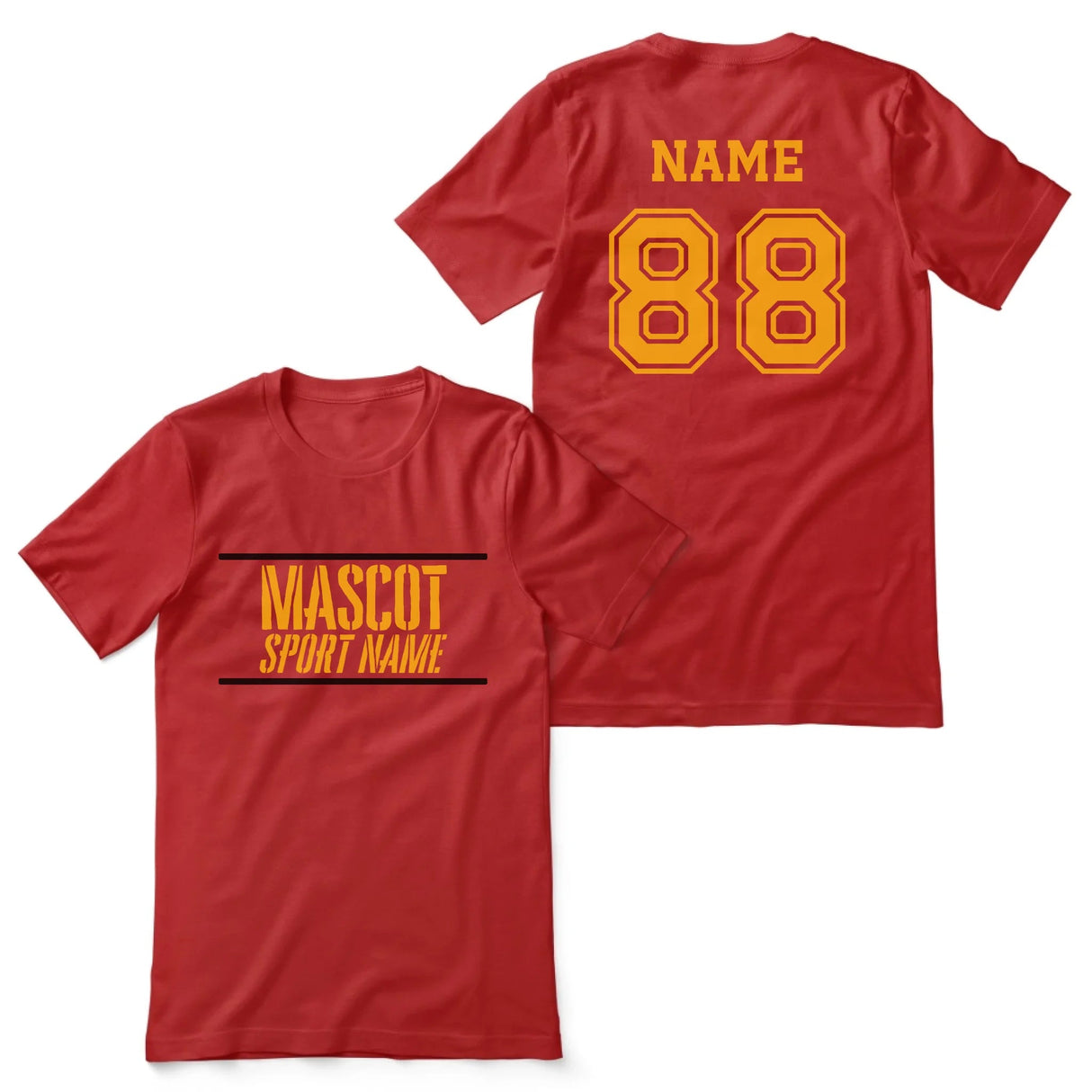 Custom School Spirit Shirt With Mascot and Sport With Stencil Design on a Unisex T-Shirt