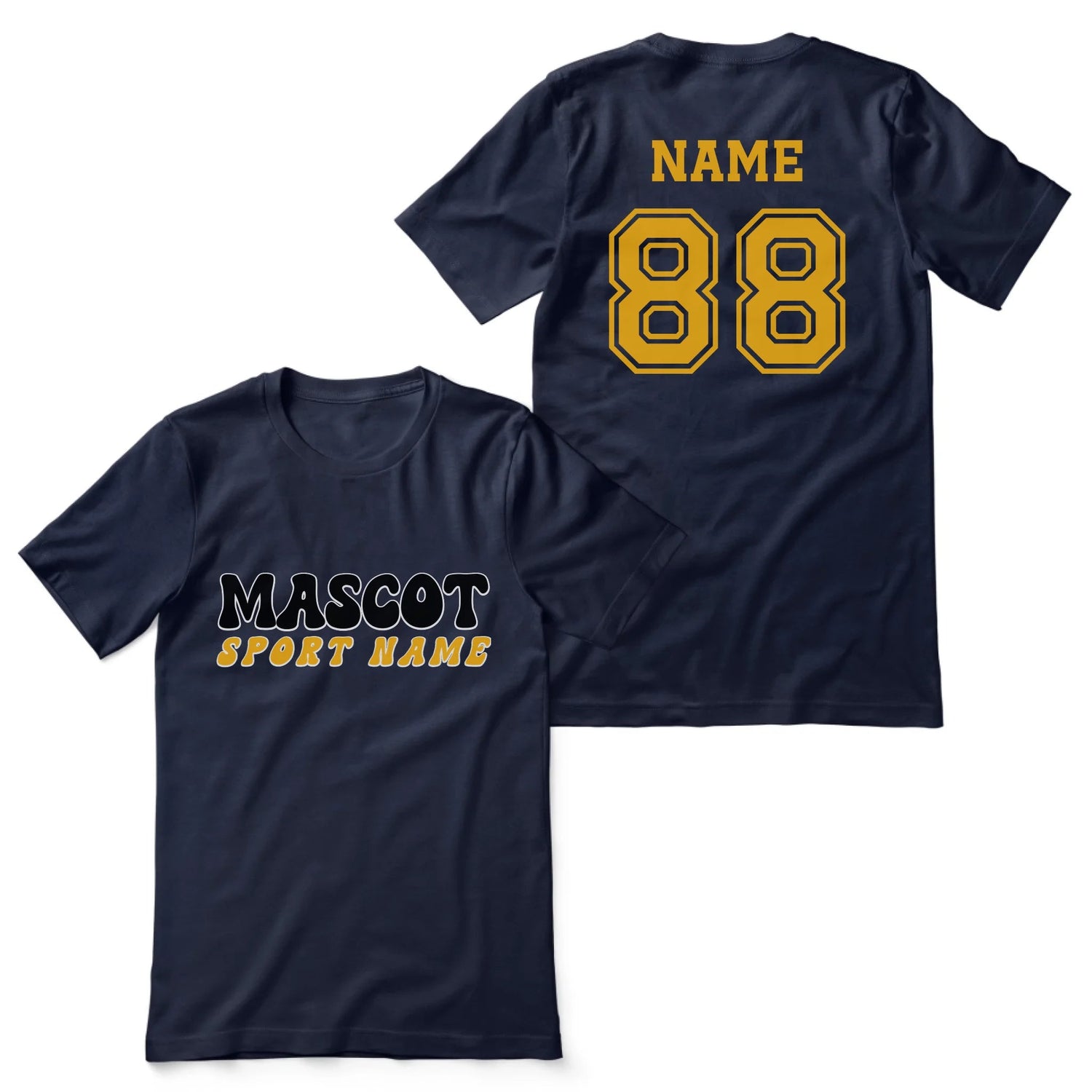 Custom School Spirit Shirt With Mascot and Sport With Retro Design on a Unisex T-Shirt