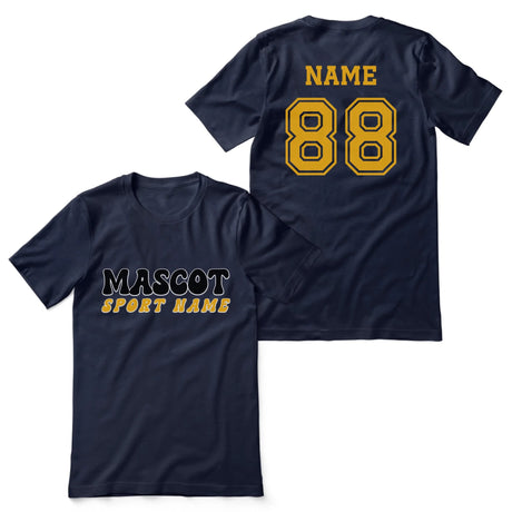 Custom School Spirit Shirt With Mascot and Sport With Retro Design on a Unisex T-Shirt