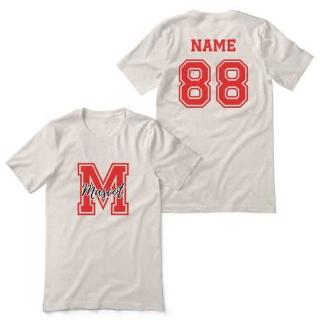 Custom School Mascot Shirt With Large Initial and Mascot Name on a Unisex T-Shirt