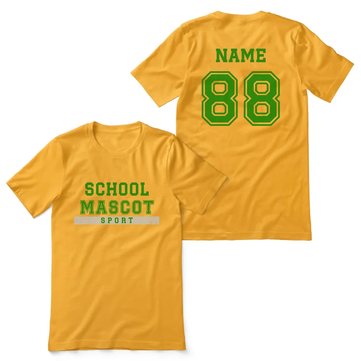 Custom School Spirit Shirt With Mascot & Sport Name With Bold Varsity Design on a Unisex T-Shirt