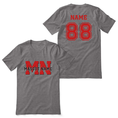 Custom School Mascot Shirt With Initials and Mascot Name on a Unisex T-Shirt