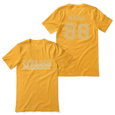 Custom School Spirit Shirt With School and Mascot Name With Retro Design on a Unisex T-Shirt