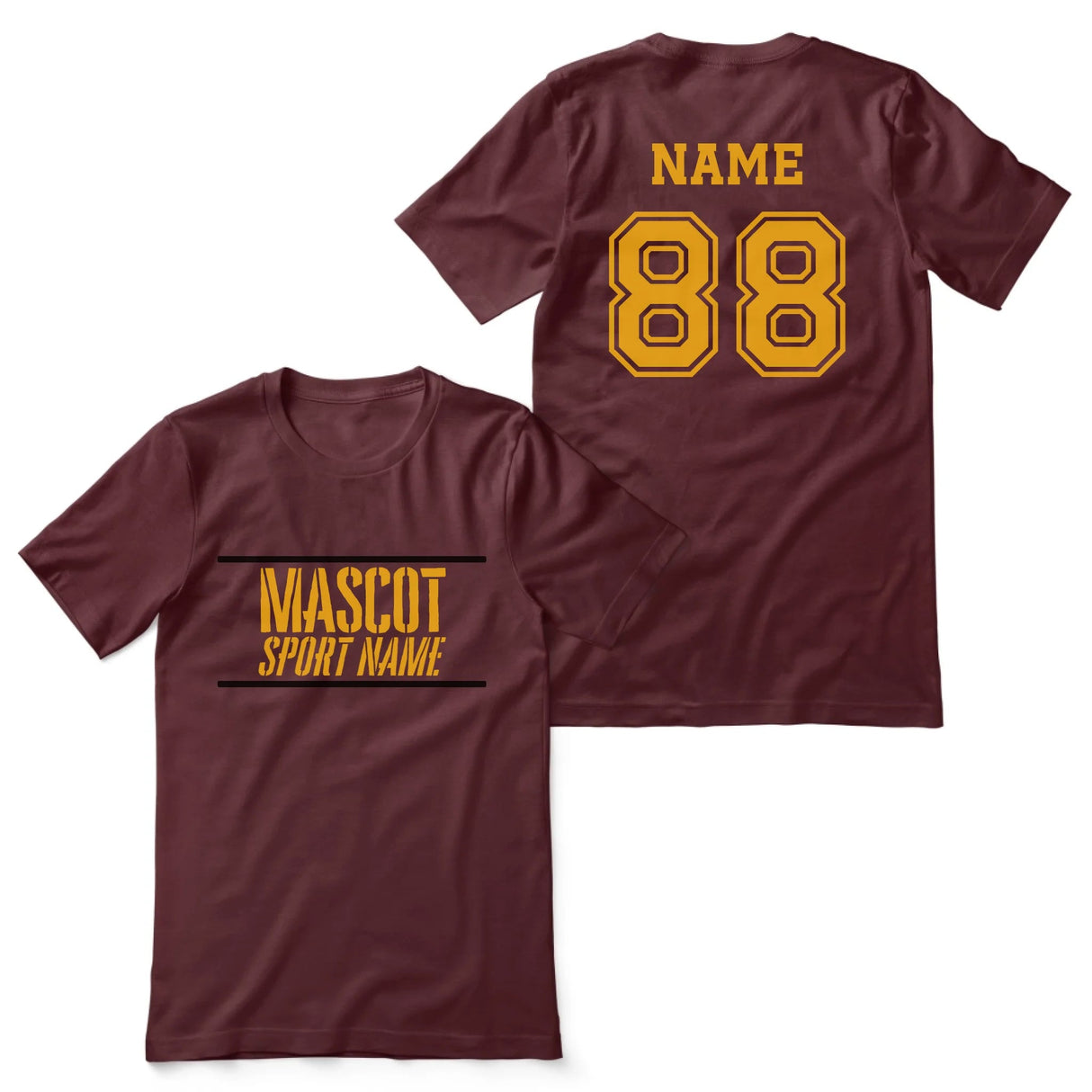 Custom School Spirit Shirt With Mascot and Sport With Stencil Design on a Unisex T-Shirt