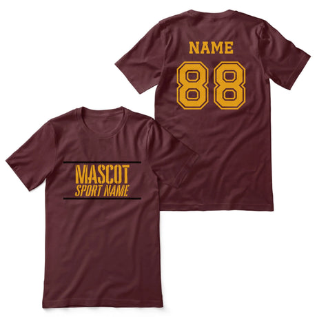 Custom School Spirit Shirt With Mascot and Sport With Stencil Design on a Unisex T-Shirt