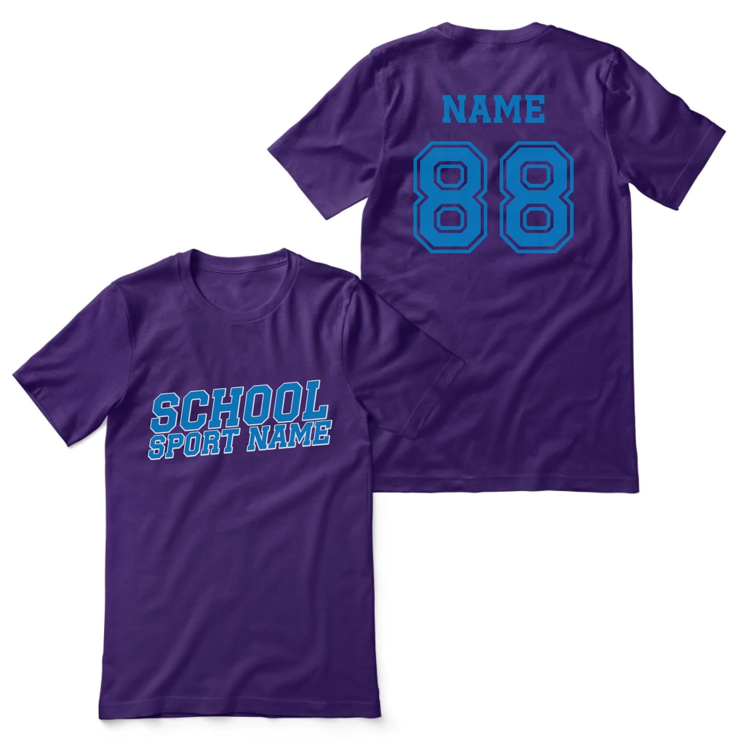 Custom School Spirit Shirt With School and Mascot Name With Slanted Block Varsity Design on a Unisex T-Shirt