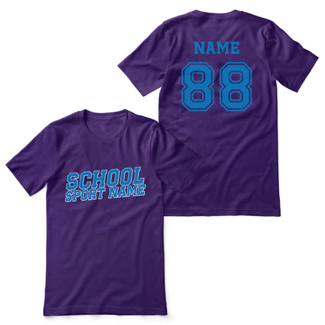 Custom School Spirit Shirt With School and Mascot Name With Slanted Block Varsity Design on a Unisex T-Shirt