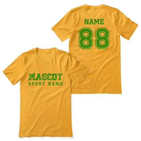 Custom School Spirit Shirt With Mascot and Sport with Grunge and Classic Design on a Unisex T-Shirt