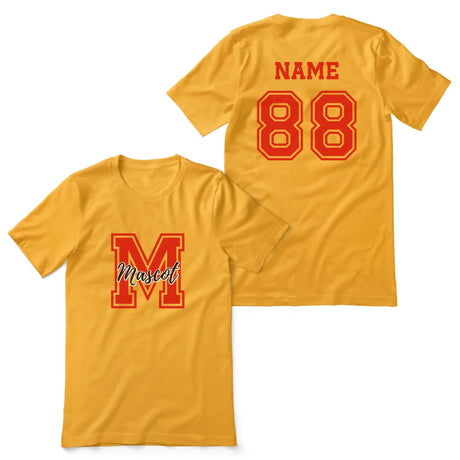Custom School Mascot Shirt With Large Initial and Mascot Name on a Unisex T-Shirt