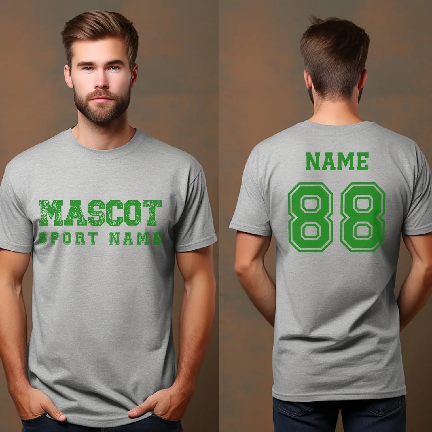 Custom School Spirit Shirt With Mascot and Sport with Grunge and Classic Design on a Unisex T-Shirt