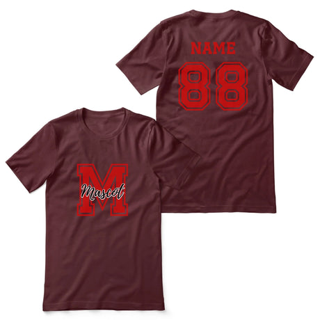 Custom School Mascot Shirt With Large Initial and Mascot Name on a Unisex T-Shirt