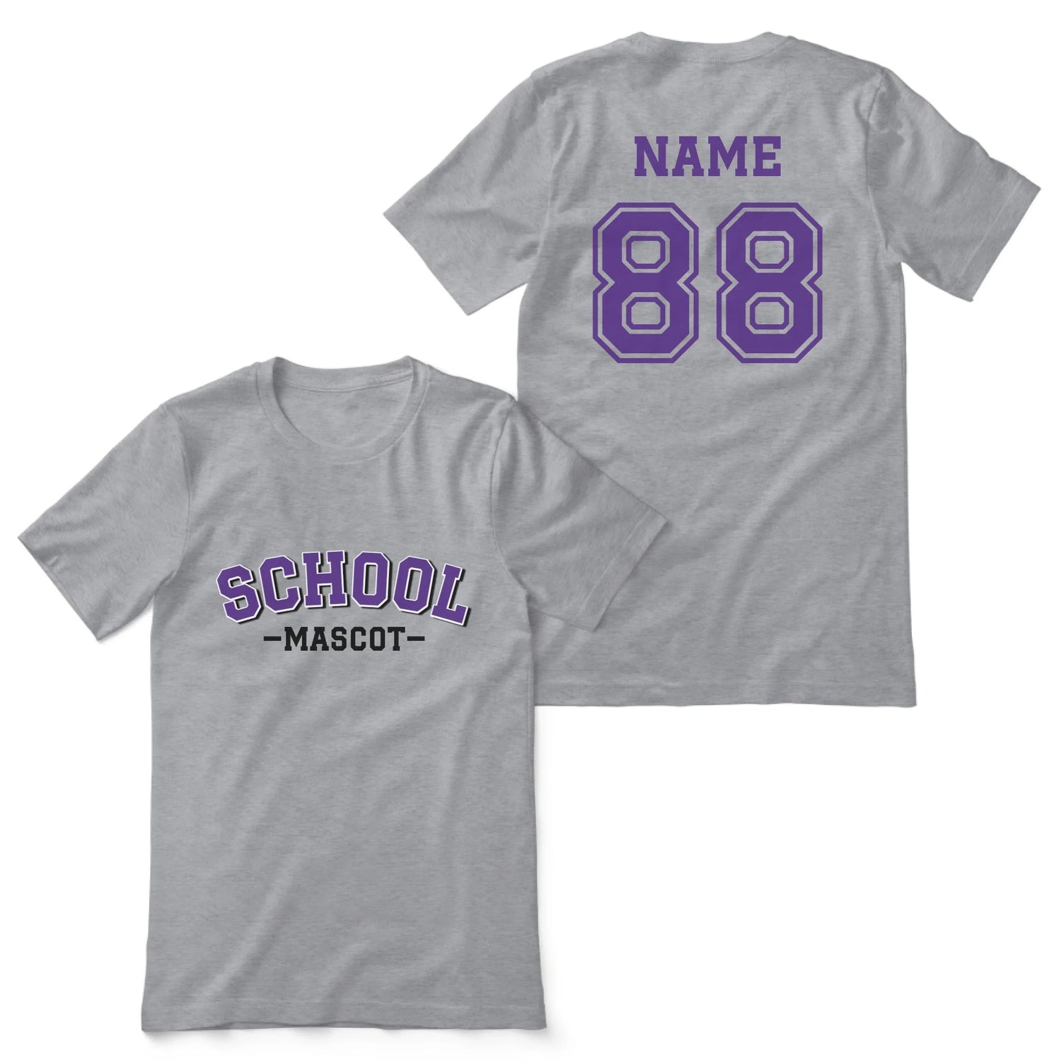 Custom School Spirit Shirt With School and Mascot Name With Classic Arch Design on a Unisex T-Shirt