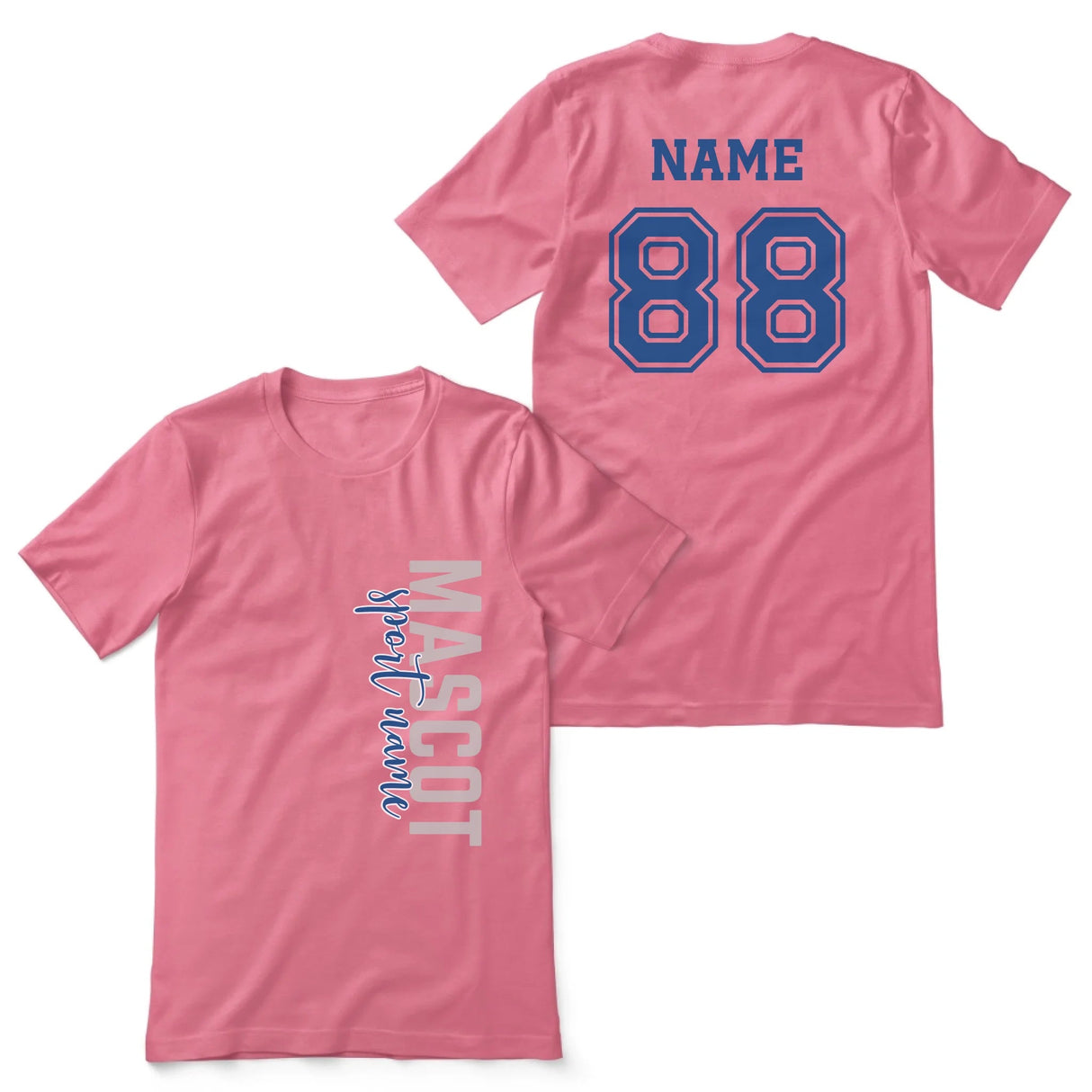 Custom School Spirit Shirt With Mascot & Sport Name With Modern Vertical Design on a Unisex T-Shirt