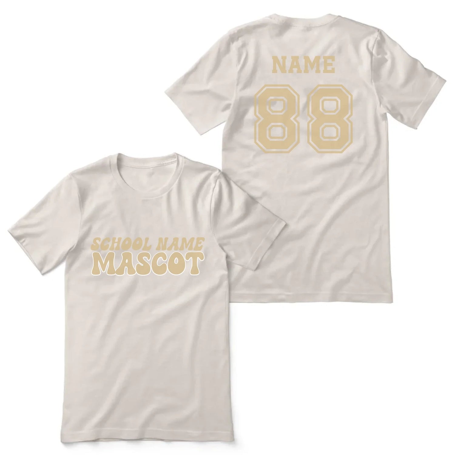 Custom School Spirit Shirt With School and Mascot Name With Retro Design on a Unisex T-Shirt