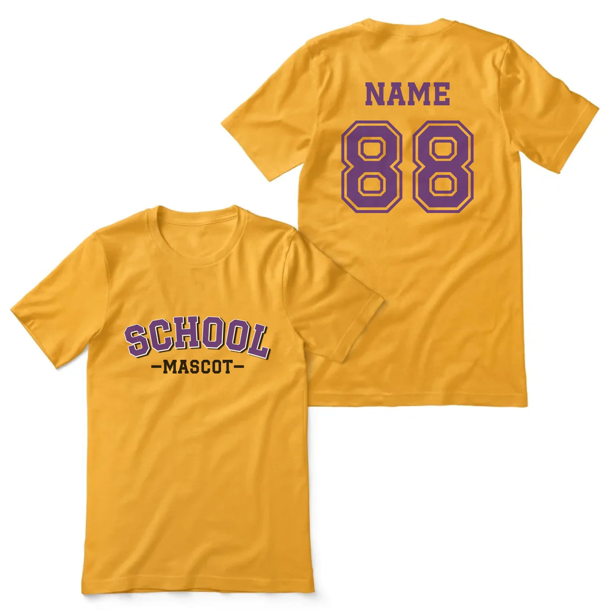 Custom School Spirit Shirt With School and Mascot Name With Classic Arch Design on a Unisex T-Shirt
