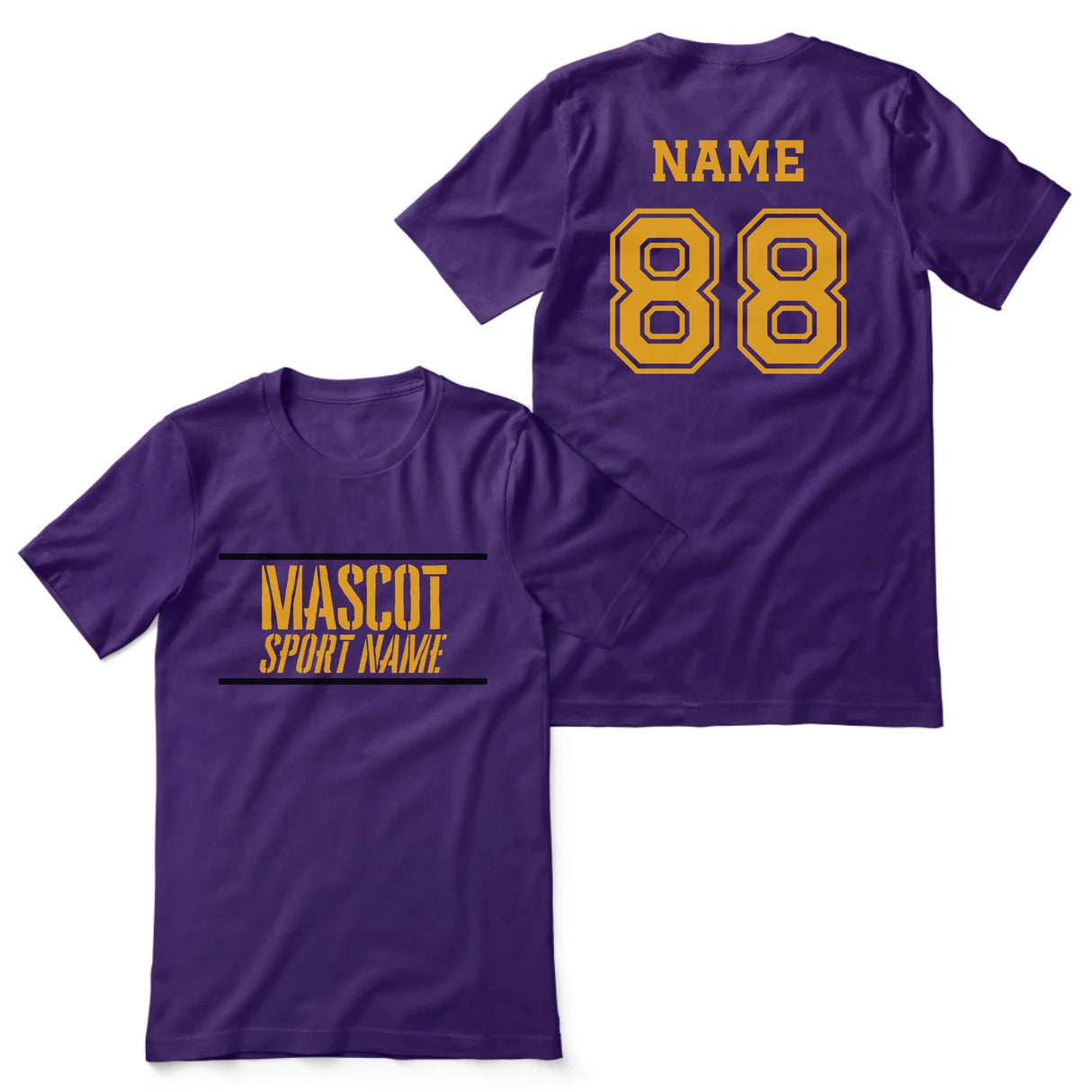 Custom School Spirit Shirt With Mascot and Sport With Stencil Design on a Unisex T-Shirt