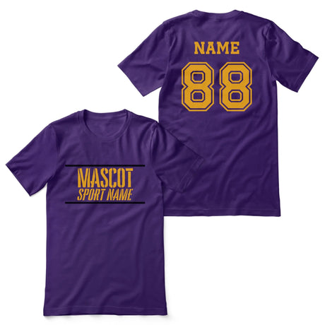 Custom School Spirit Shirt With Mascot and Sport With Stencil Design on a Unisex T-Shirt
