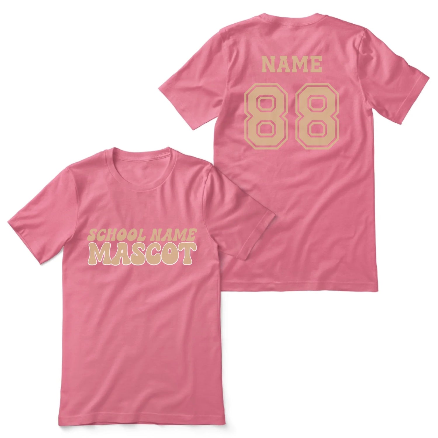 Custom School Spirit Shirt With School and Mascot Name With Retro Design on a Unisex T-Shirt