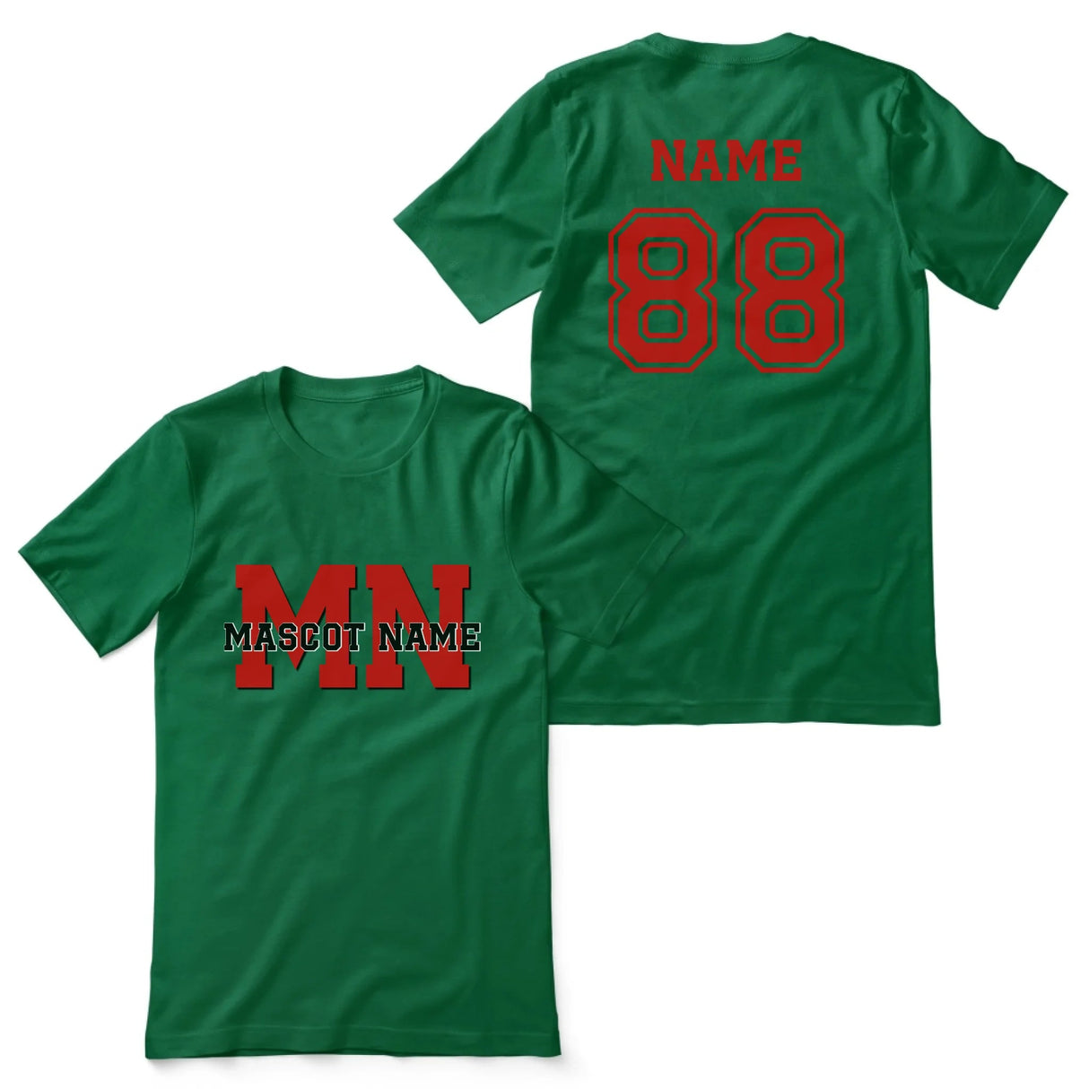 Custom School Mascot Shirt With Initials and Mascot Name on a Unisex T-Shirt