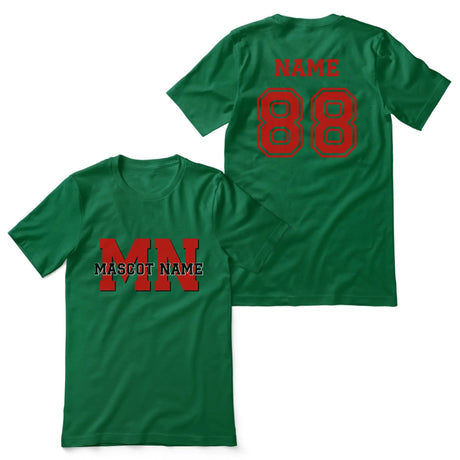 Custom School Mascot Shirt With Initials and Mascot Name on a Unisex T-Shirt