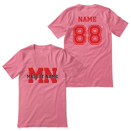 Custom School Mascot Shirt With Initials and Mascot Name on a Unisex T-Shirt