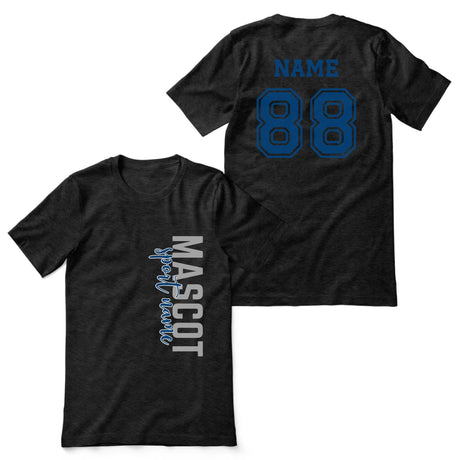 Custom School Spirit Shirt With Mascot & Sport Name With Modern Vertical Design on a Unisex T-Shirt