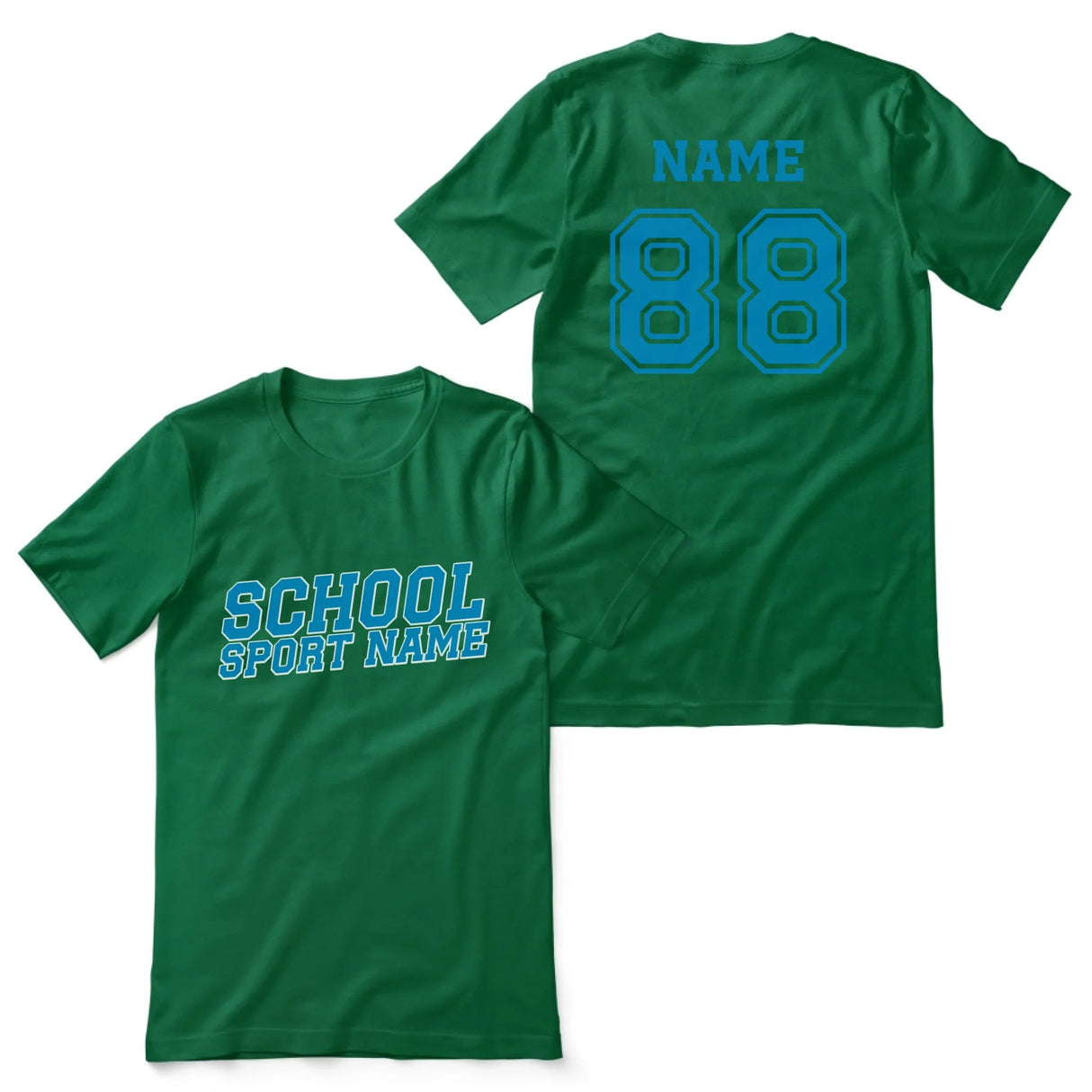 Custom School Spirit Shirt With School and Mascot Name With Slanted Block Varsity Design on a Unisex T-Shirt