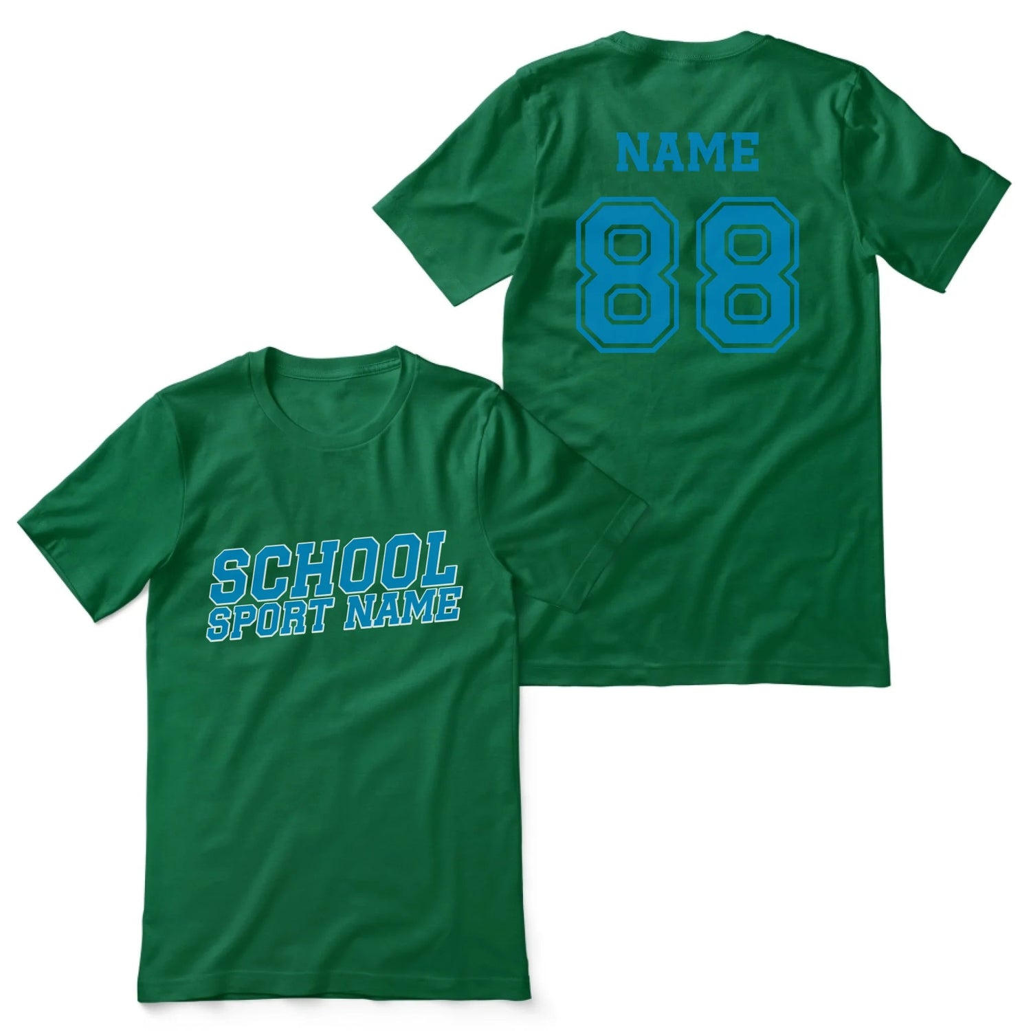 Custom School Spirit Shirt With School and Mascot Name With Slanted Block Varsity Design on a Unisex T-Shirt