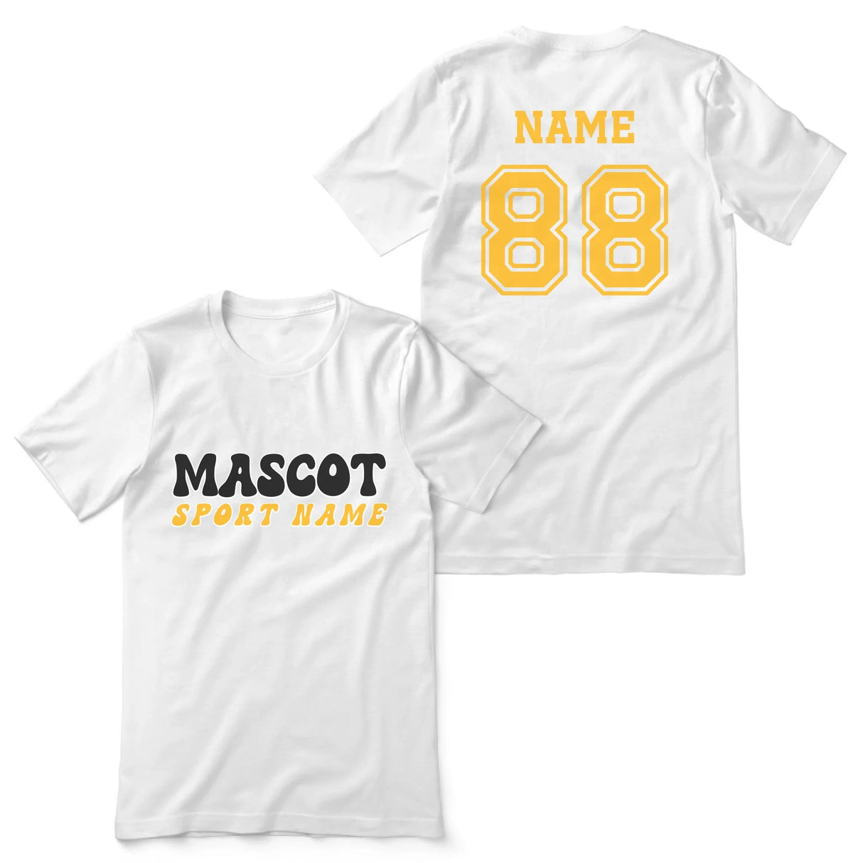 Custom School Spirit Shirt With Mascot and Sport With Retro Design on a Unisex T-Shirt