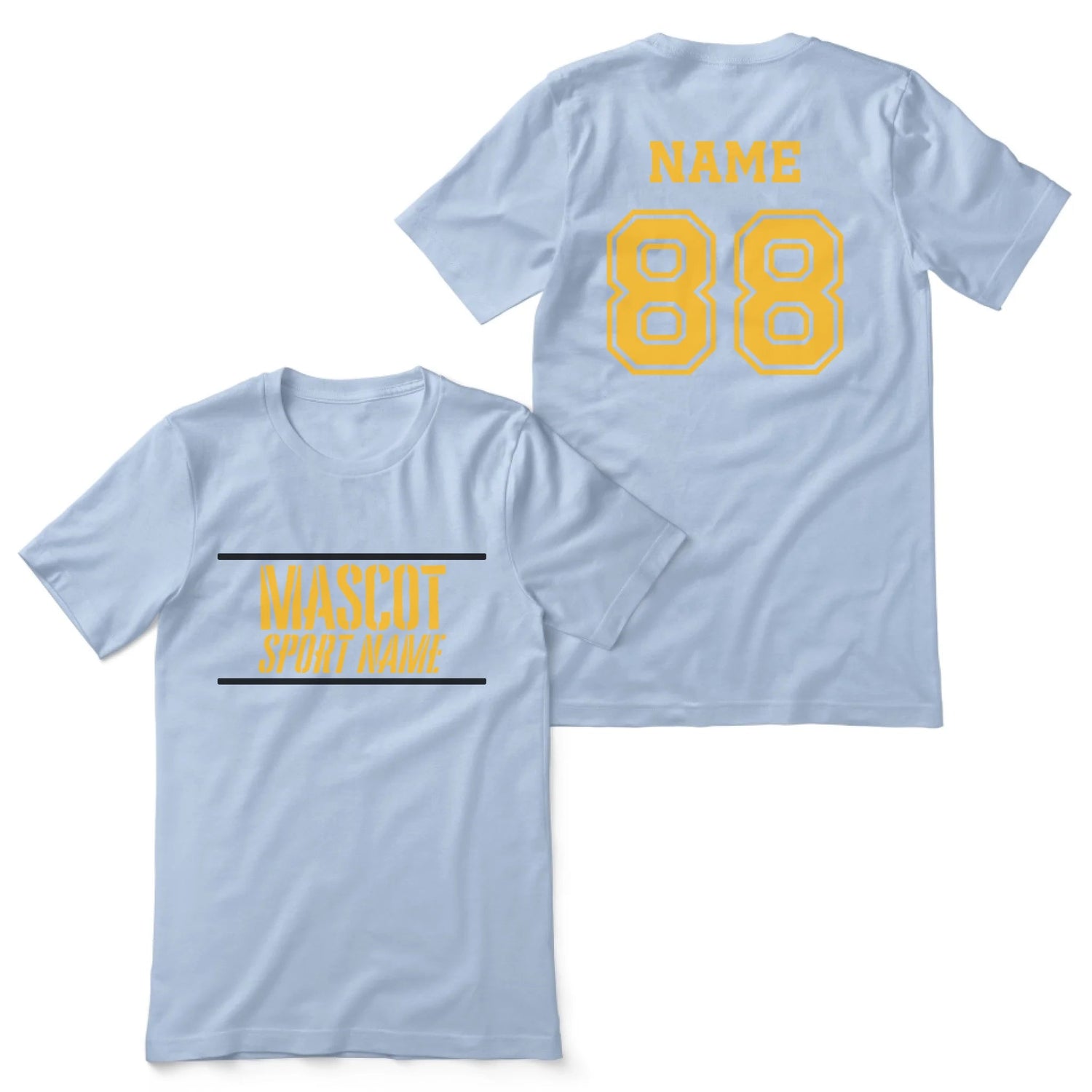 Custom School Spirit Shirt With Mascot and Sport With Stencil Design on a Unisex T-Shirt