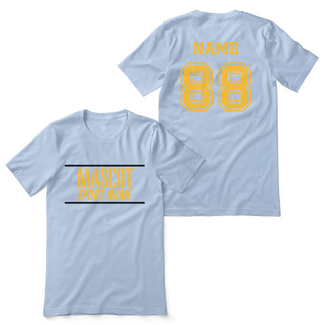 Custom School Spirit Shirt With Mascot and Sport With Stencil Design on a Unisex T-Shirt