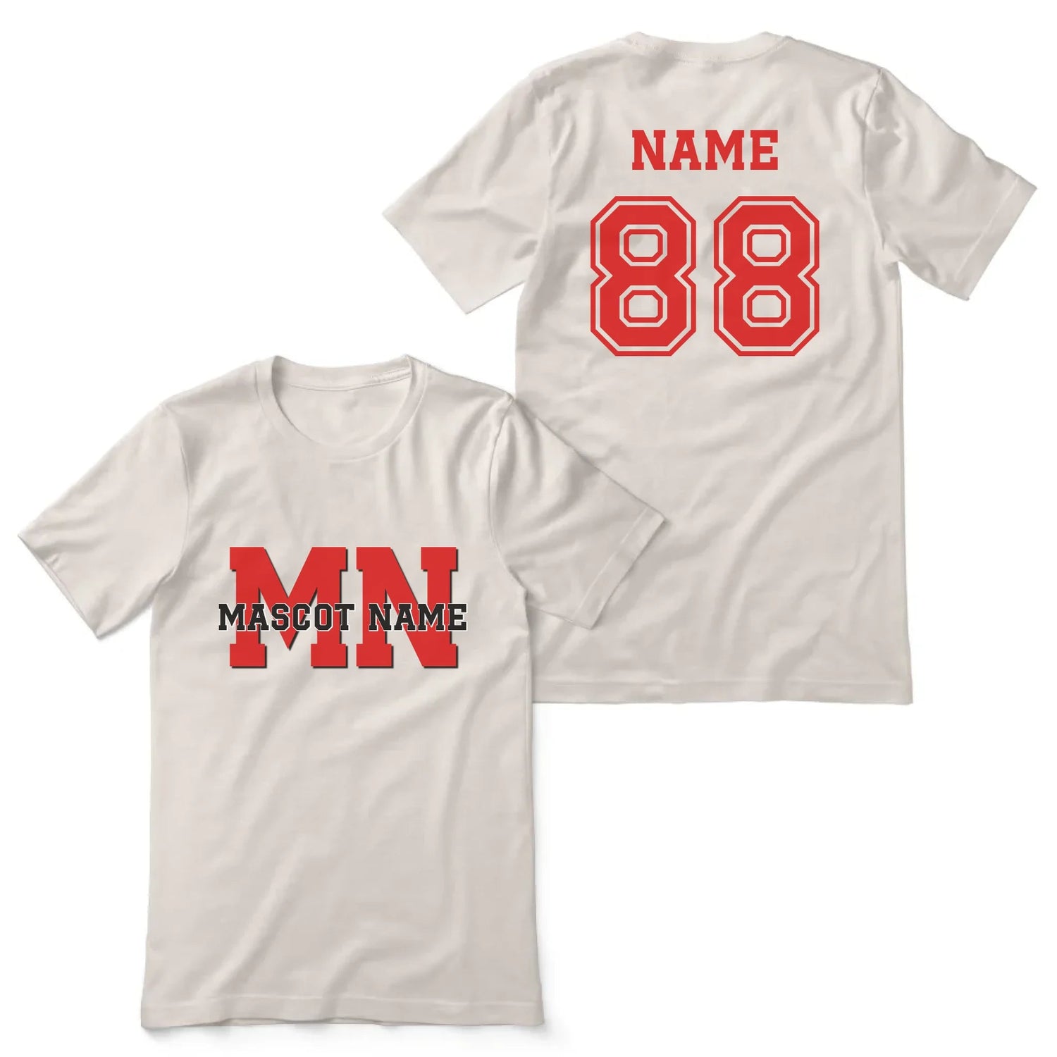 Custom School Mascot Shirt With Initials and Mascot Name on a Unisex T-Shirt