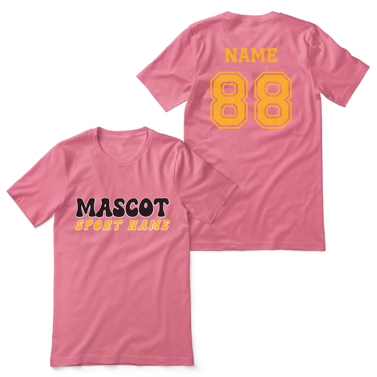 Custom School Spirit Shirt With Mascot and Sport With Retro Design on a Unisex T-Shirt