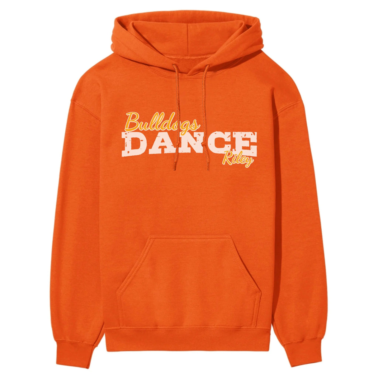 Custom Dance Mascot and Dancer Name on a Hoodie with a White Graphic