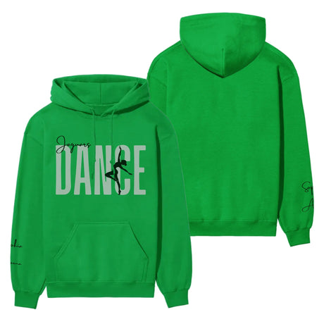 Personalized Dance on a Hoodie With Modern Bold Designs and Dancer Name on Sleeve on a Hoodie