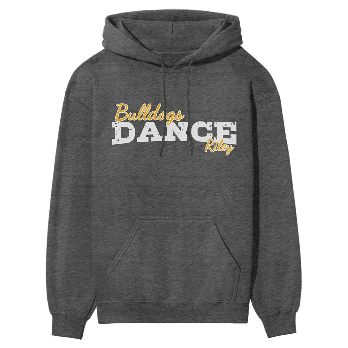 Custom Dance Mascot and Dancer Name on a Hoodie with a White Graphic